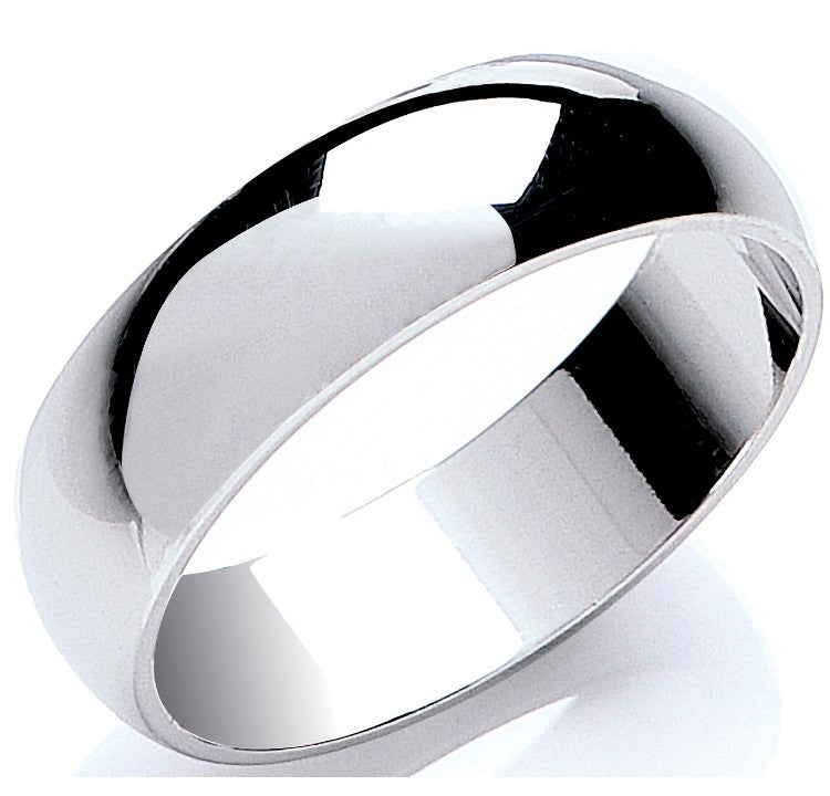 6mm Premium Plain D Shape Wedding Band