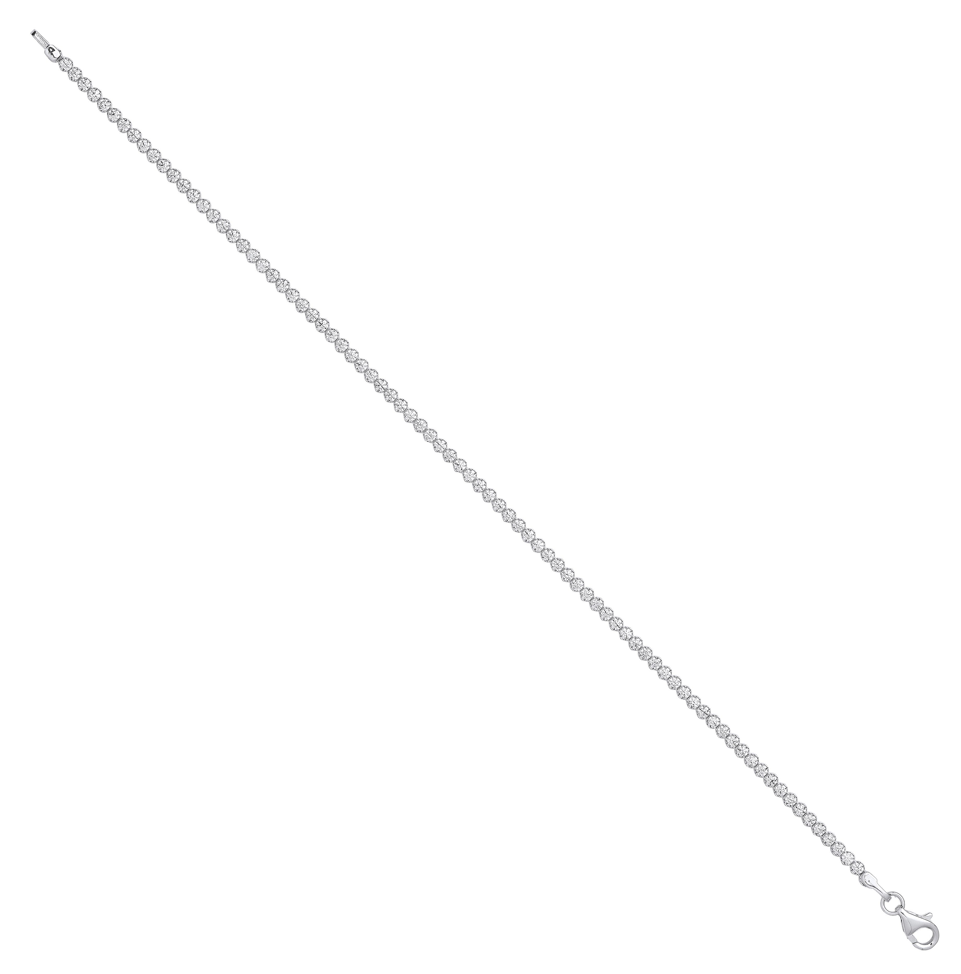 White Gold Round CZ Ladies Tennis Bracelet
