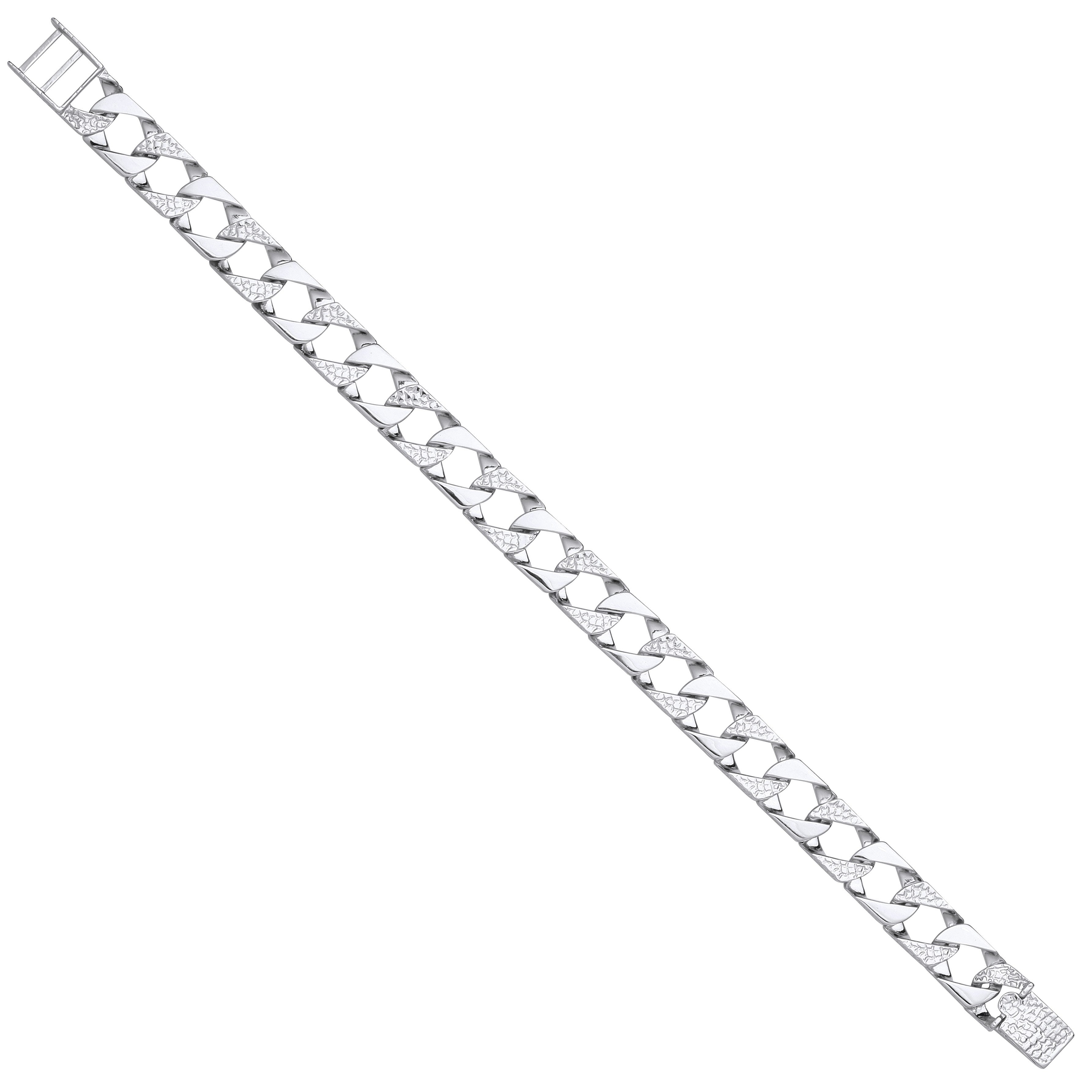 Silver Plain & Patterned Cast Bracelet