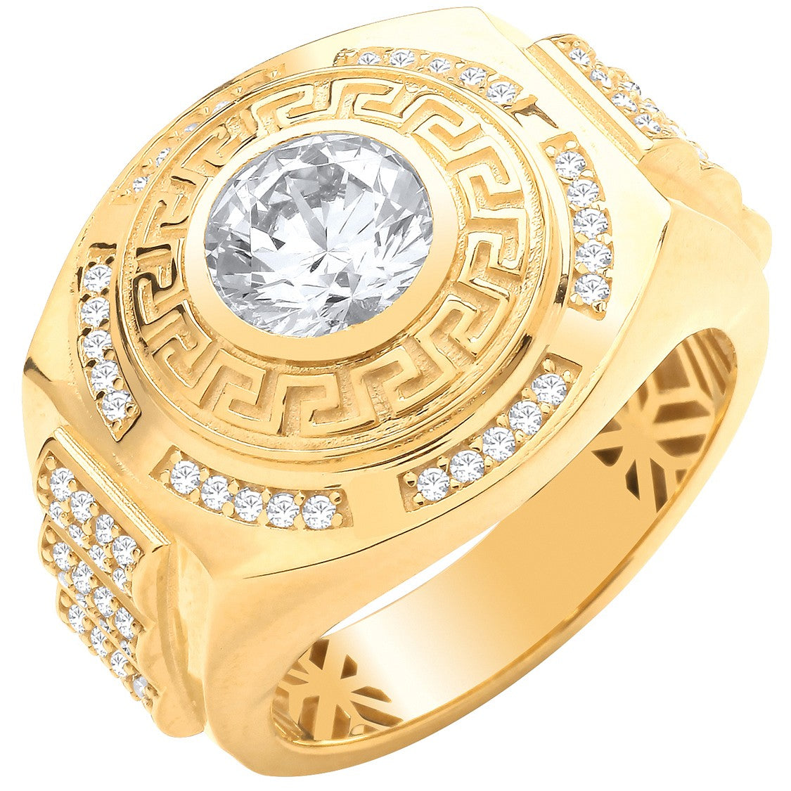 Yellow Gold Large Round CZ Ring