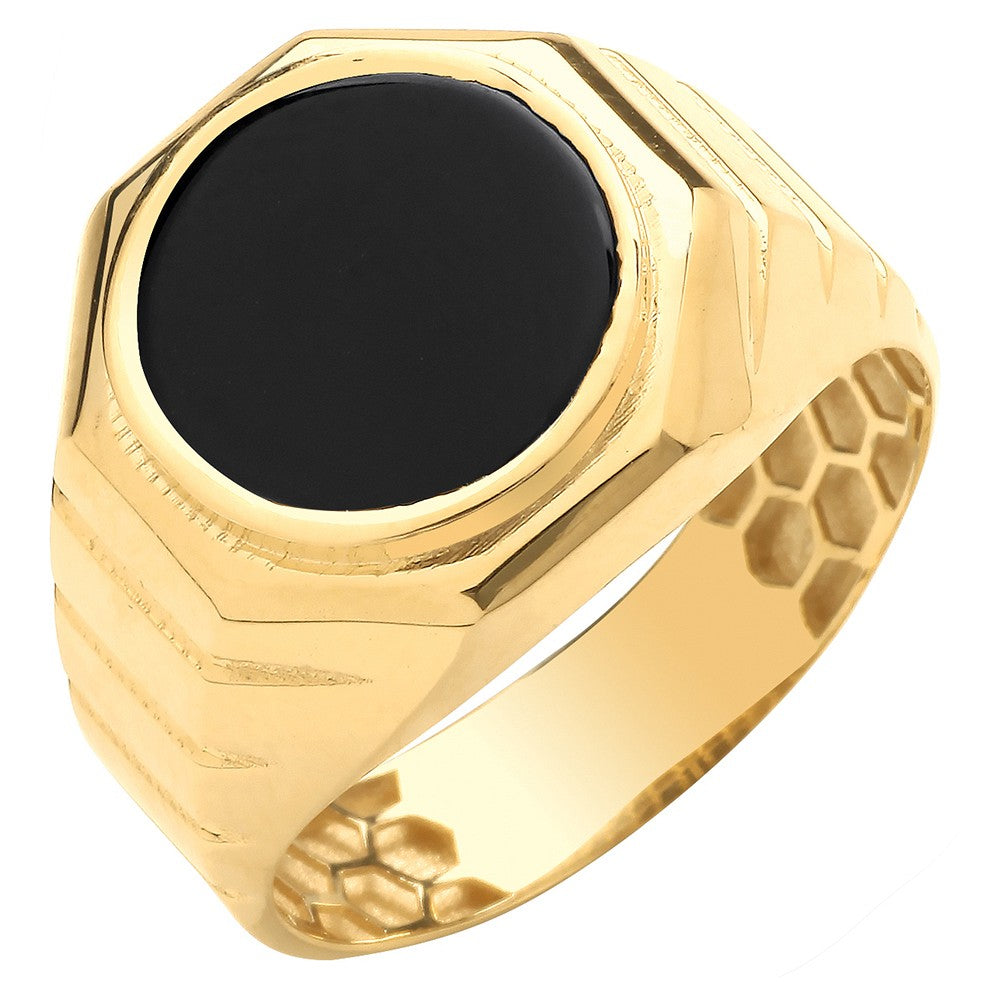 Yellow Gold Onyx Ring