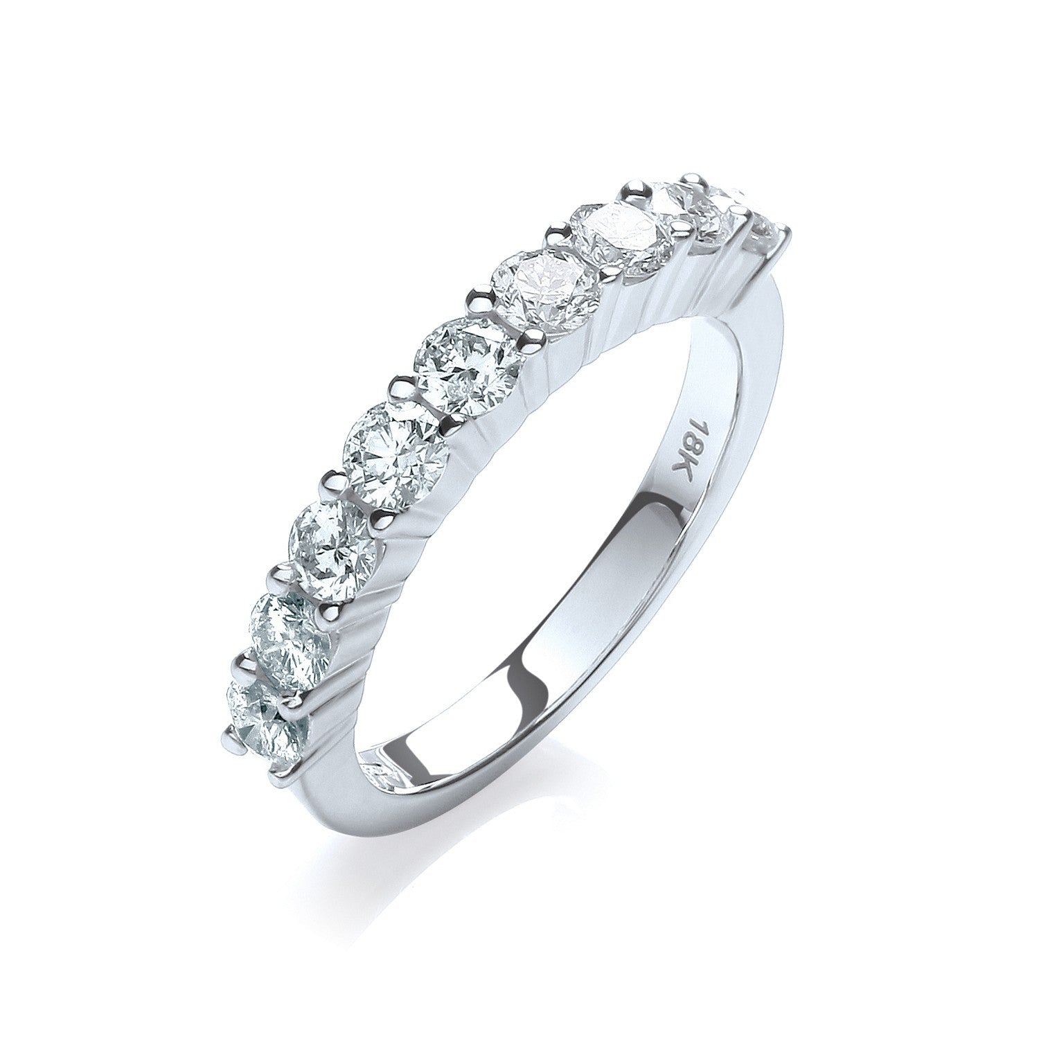 18ct White Gold  1.00ctw Diamond Half Eternity Ring