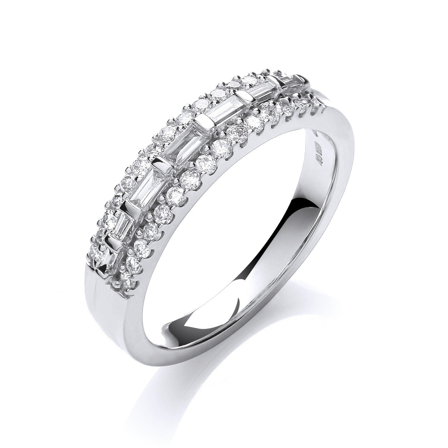 18ct White Gold  0.50ct Diamond Half Eternity Ring