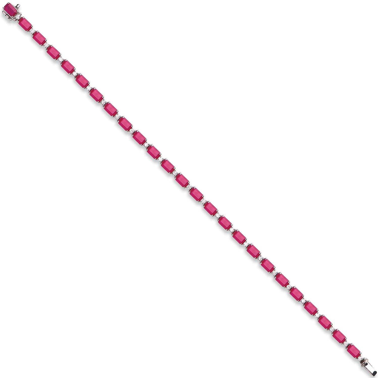 18ct White Gold 0.50ct Diamond & 8.00ct Ruby Bracelet
