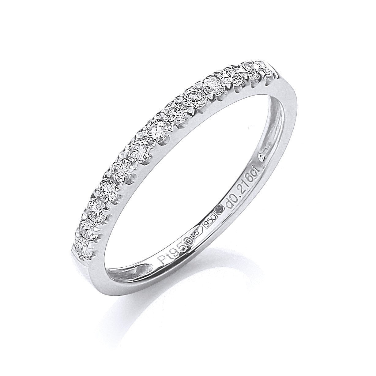 Platinum 0.20ct G-H-Si Half Eternity Diamond Ring