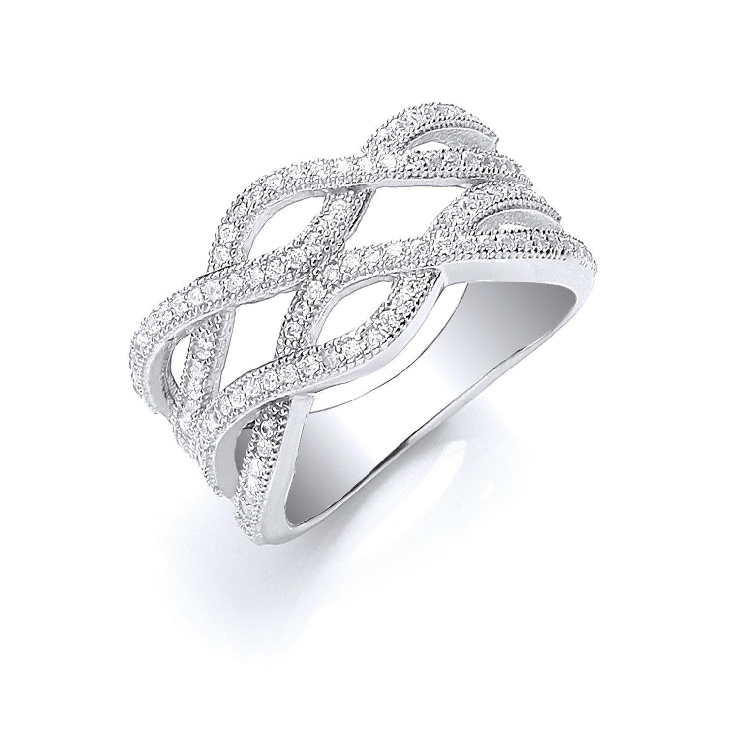 Silver Fancy CZ Ring