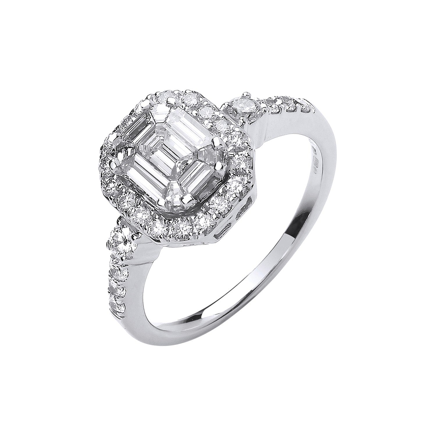 18ct White Gold 1.00ct G-VS Fancy Dress Ring