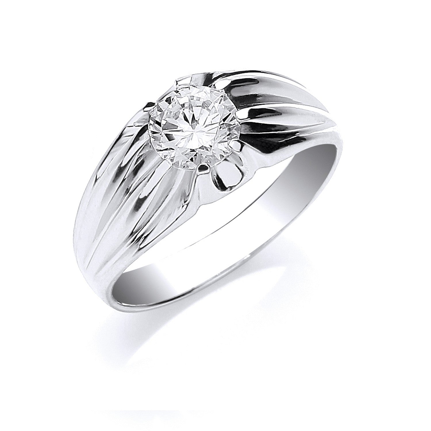 Silver Gents S-S Cubic Zirconia Ring