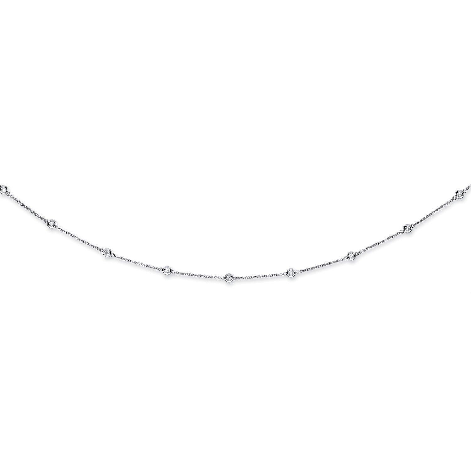 18ct White Gold 2.00ct Diamond by the yard Necklace(36in-91cm)