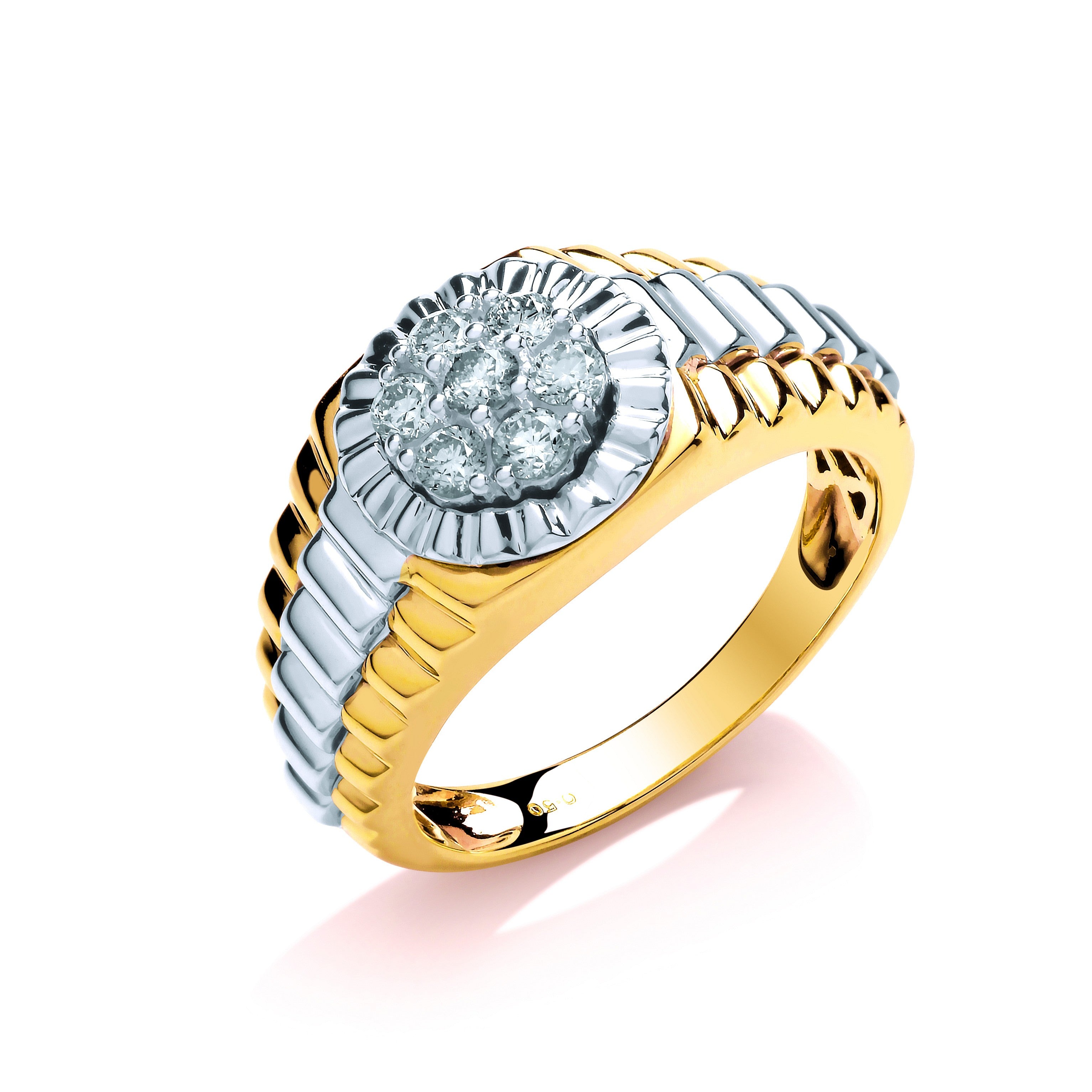 9ct Y-W Gold 0.50ct Two Coulour Diamond Ring