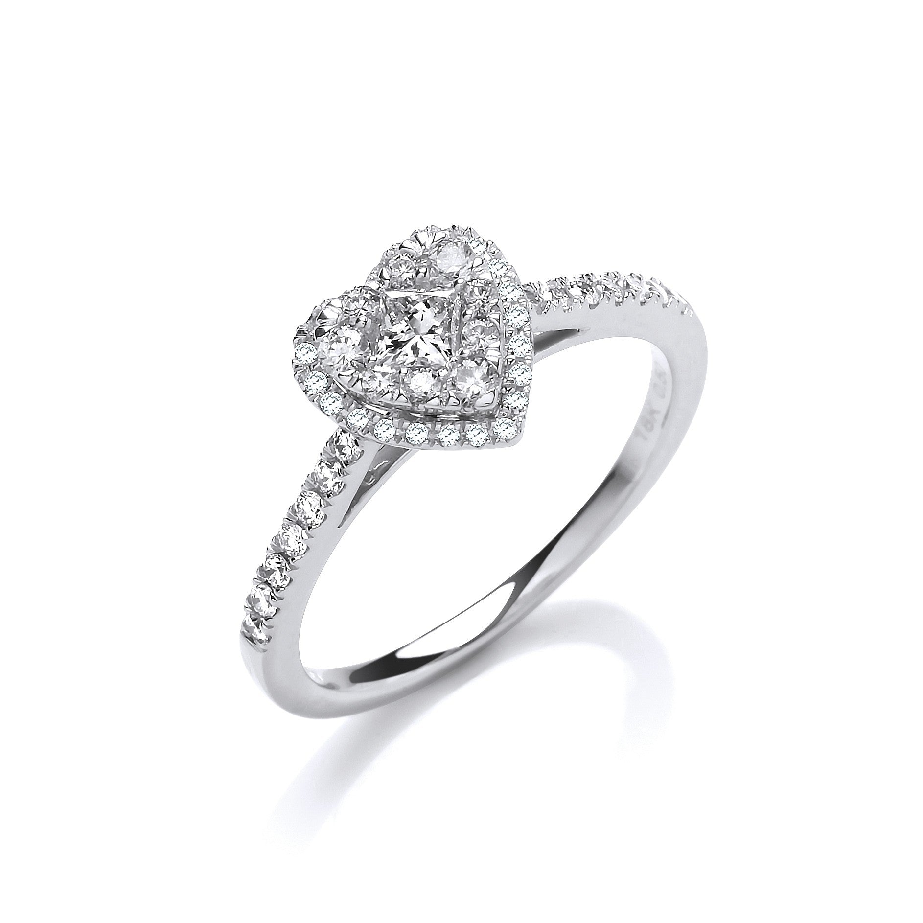 18ct Heart Shaped 0.50ctw Dress Ring.