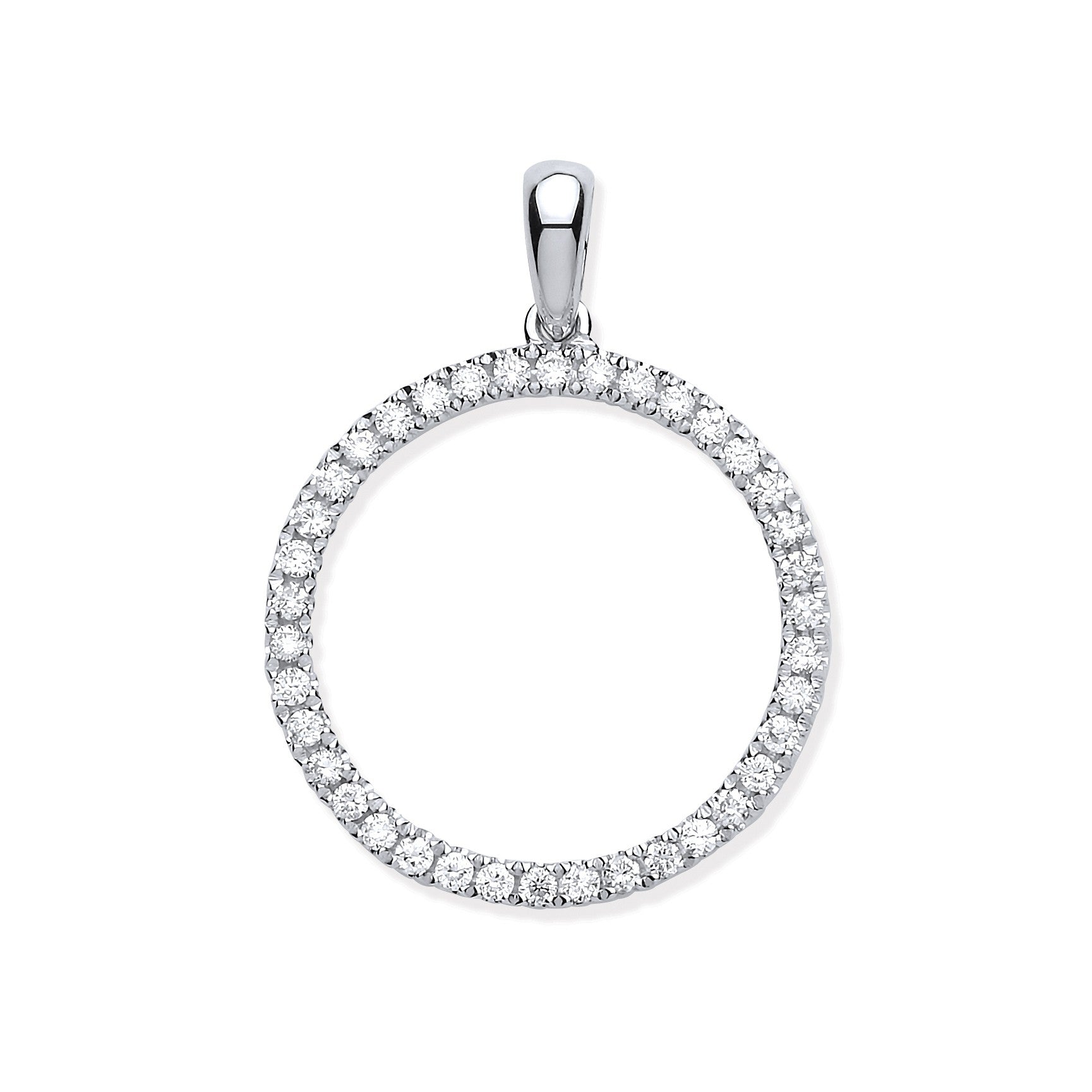 9ct White Gold 0.33ct Circle of Life Diamond Pendant