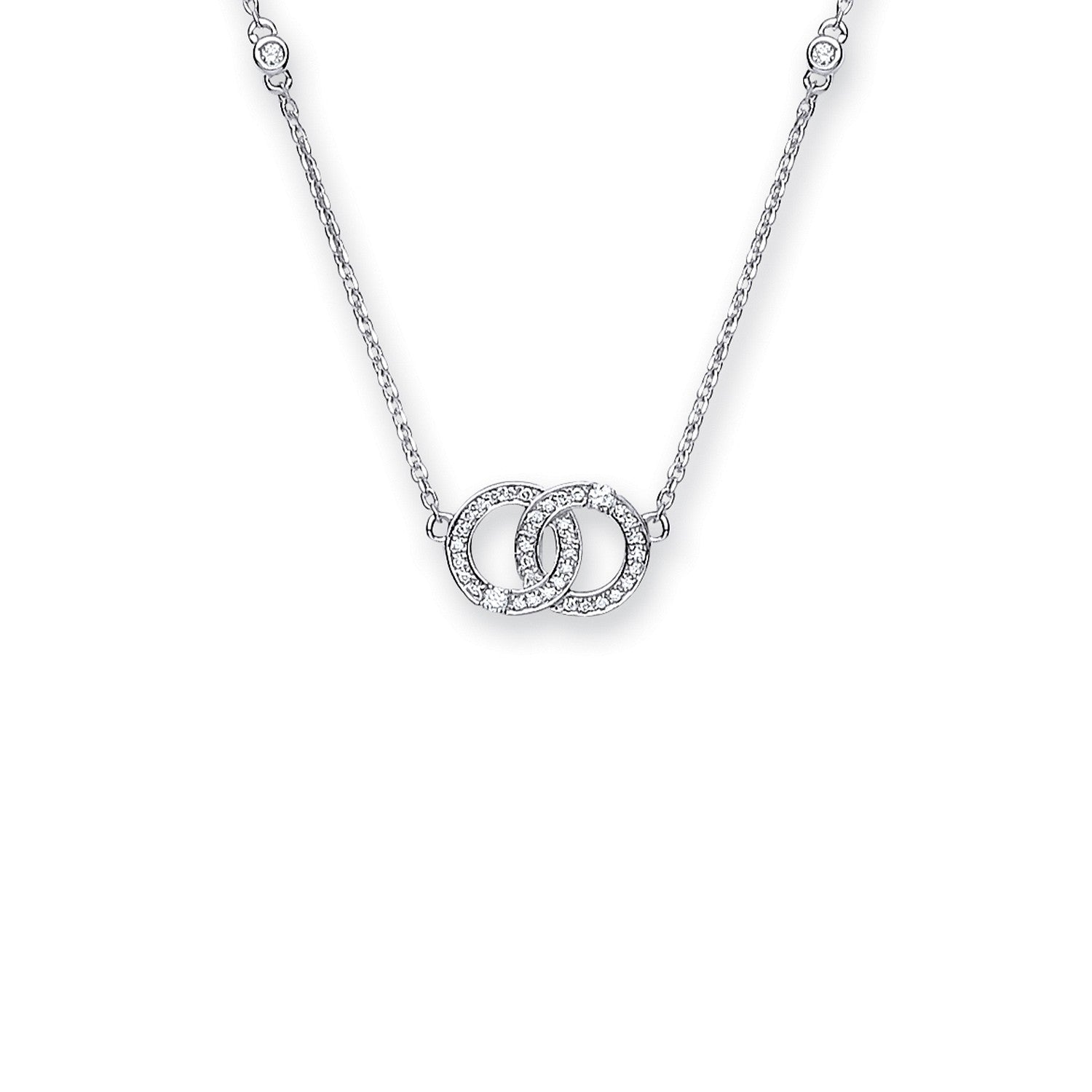 9ct White Gold 0.34ct Diamond Necklace
