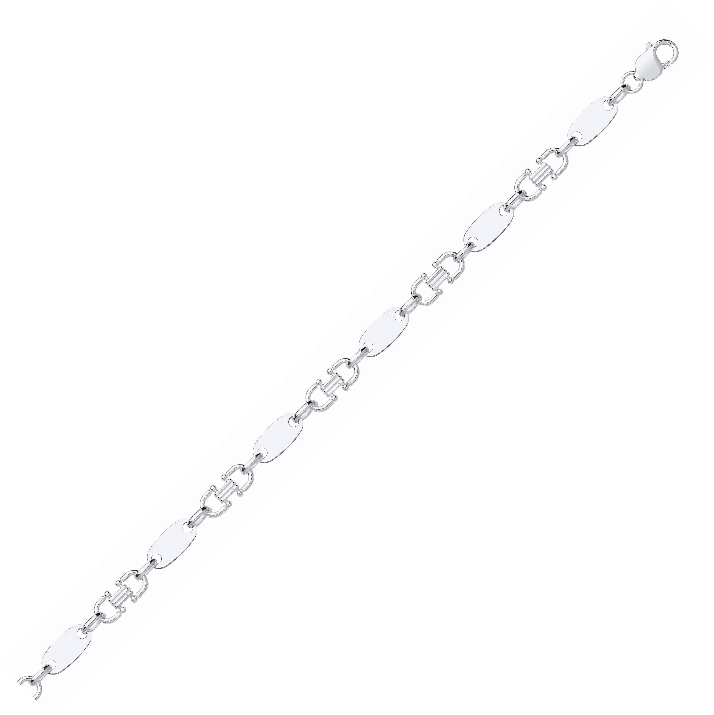 Silver Fancy Link & Plate Chain